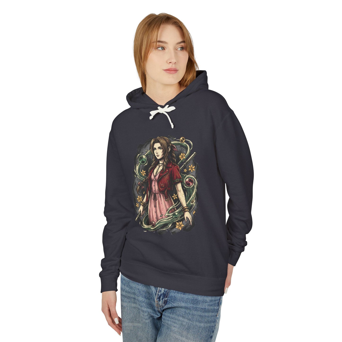 Aerith FF7 T-Shirt | Ancient Cetra White Materia JRPG Apparel Unisex Premium Hoodie