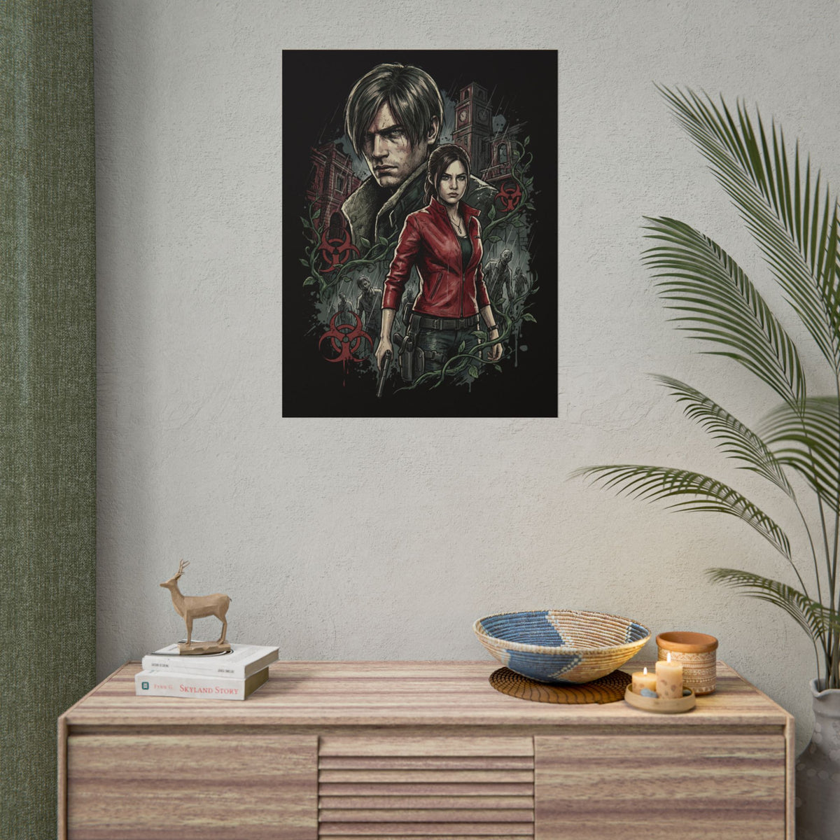 Resident Evil 2 Leon Kennedy and Claire Raccoon City Biohazard Poster