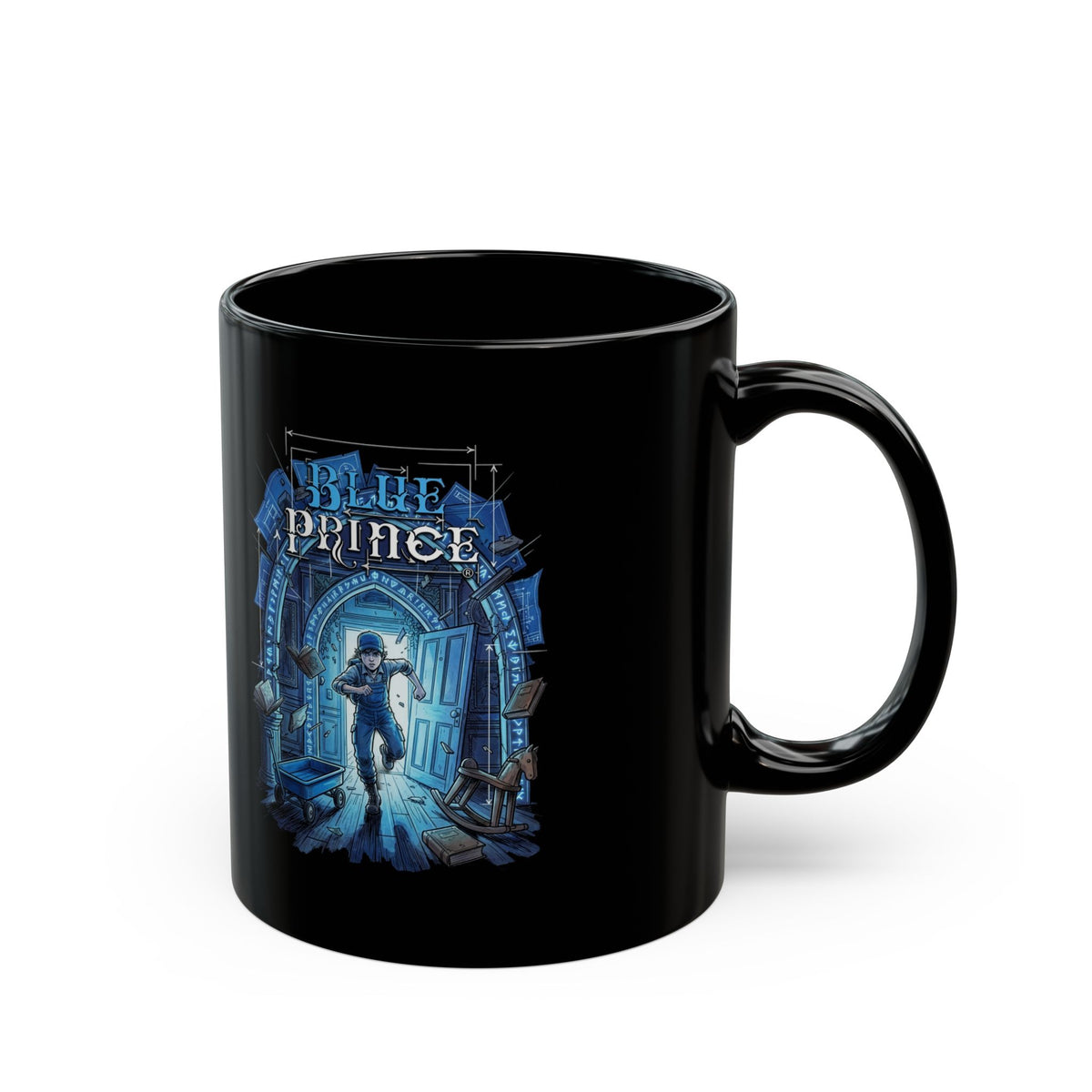 Blue Prince Mt Holly Manor Puzzle Game Fan Art Black Mug