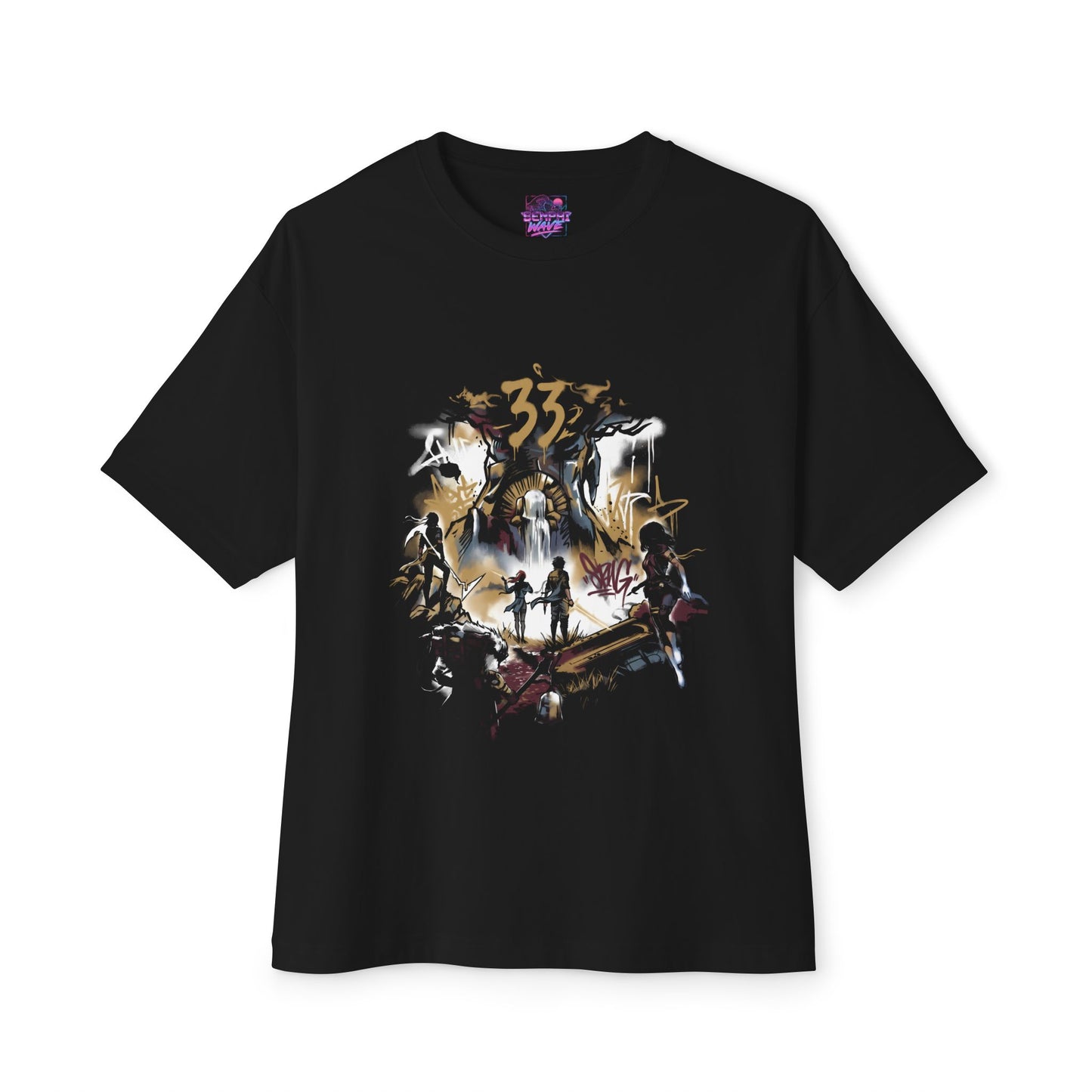 Golden Expedition 33: Red Gommage Street Fashion Legend Facing the Paintress Premium Oversized Unisex T-Shirt