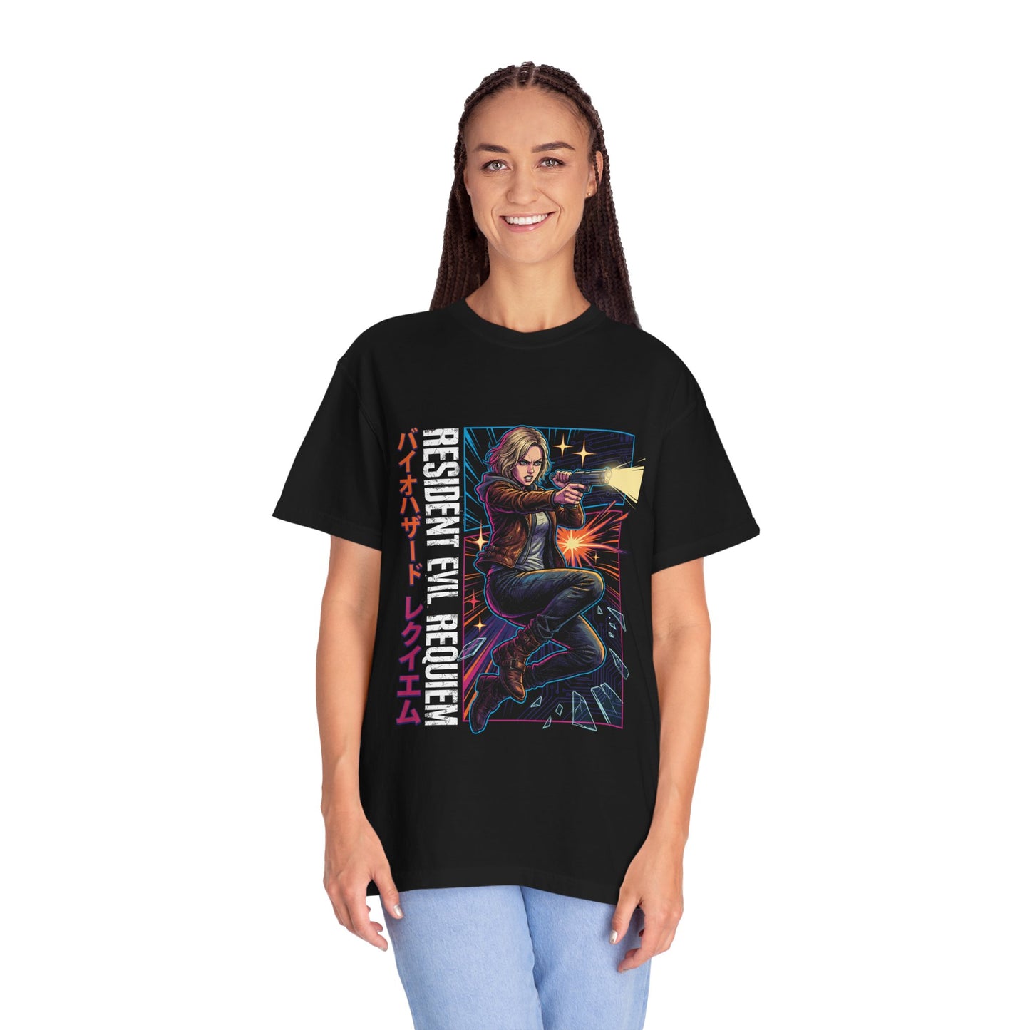 Grace Ashcroft RE9 Mysterious Death Probe Retro Cyberpunk Neon Colors Premium T-Shirt