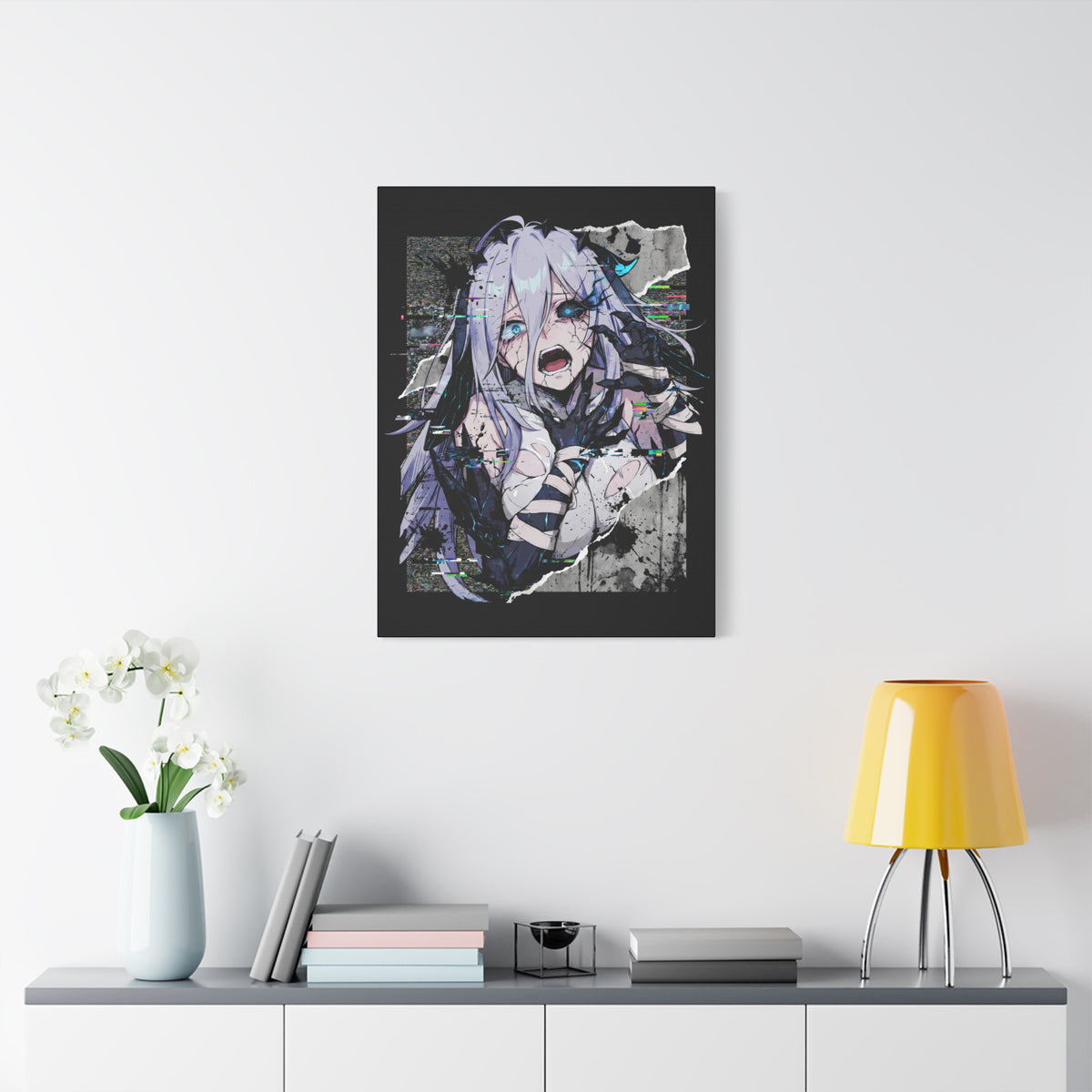 Narja Chaos Zero Nightmare Glitch Horror Portrait Canvas Print