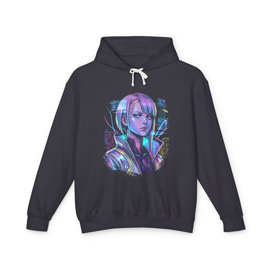 Cyberpunk Edgerunners Lucy Black Knee High Boots Netrunner Design Unisex Premium Hoodie