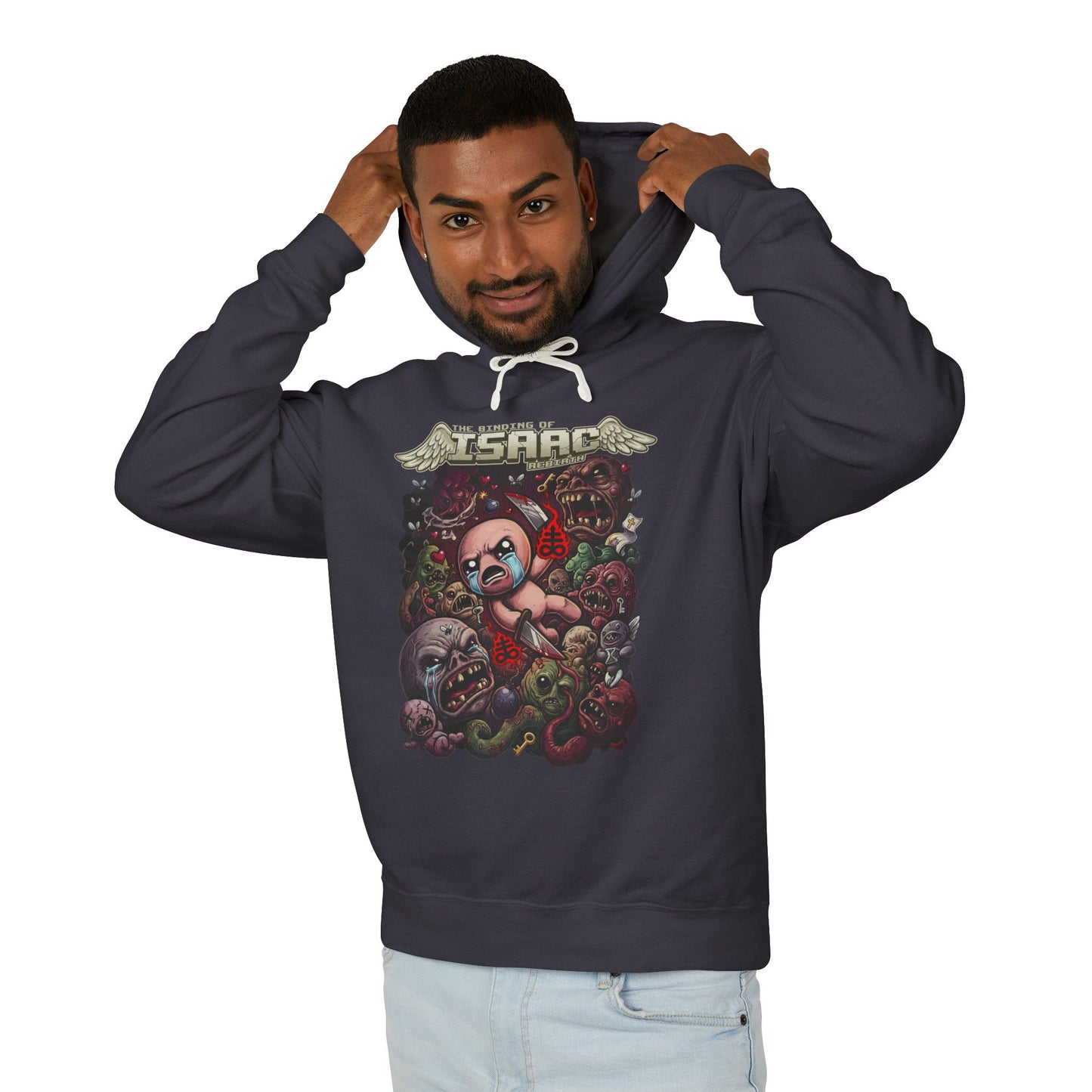 Binding of Isaac Rebirth Pixel Art Fan Portrait Unisex Premium Hoodie