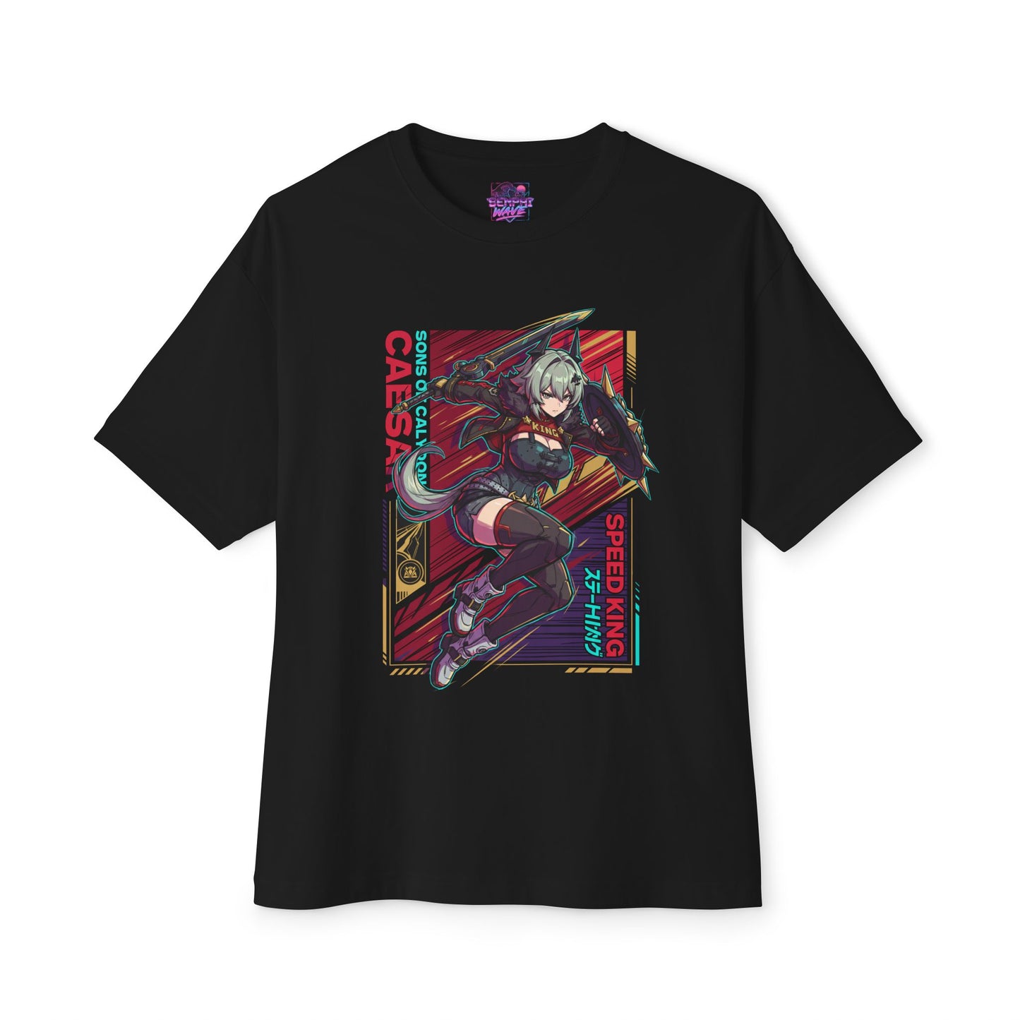 Zenless Zone Zero Caesar King Neon Retro Vaporwave Premium Oversized Unisex T-Shirt
