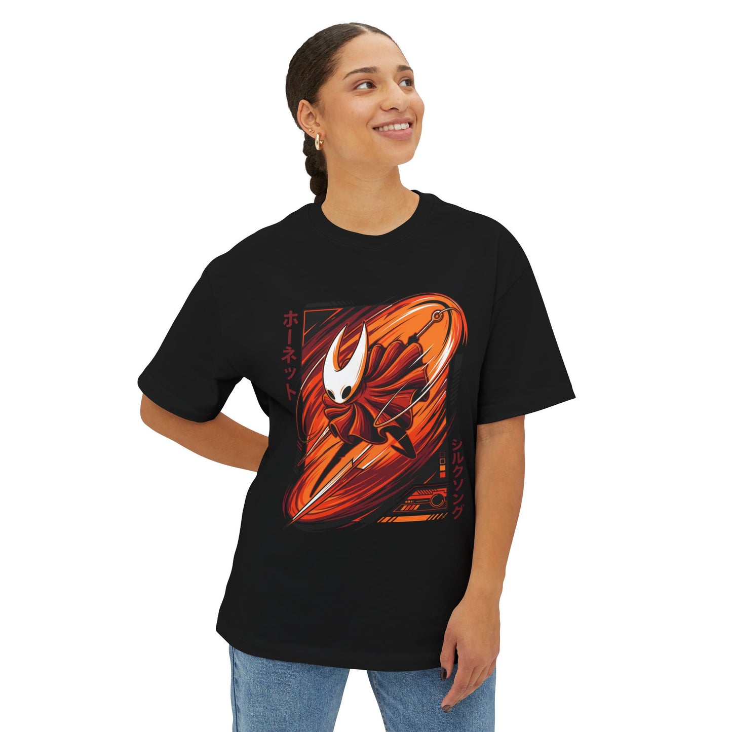 Hornet Hollow Knight Silksong Synthwave Art Premium Oversized Unisex T-Shirt