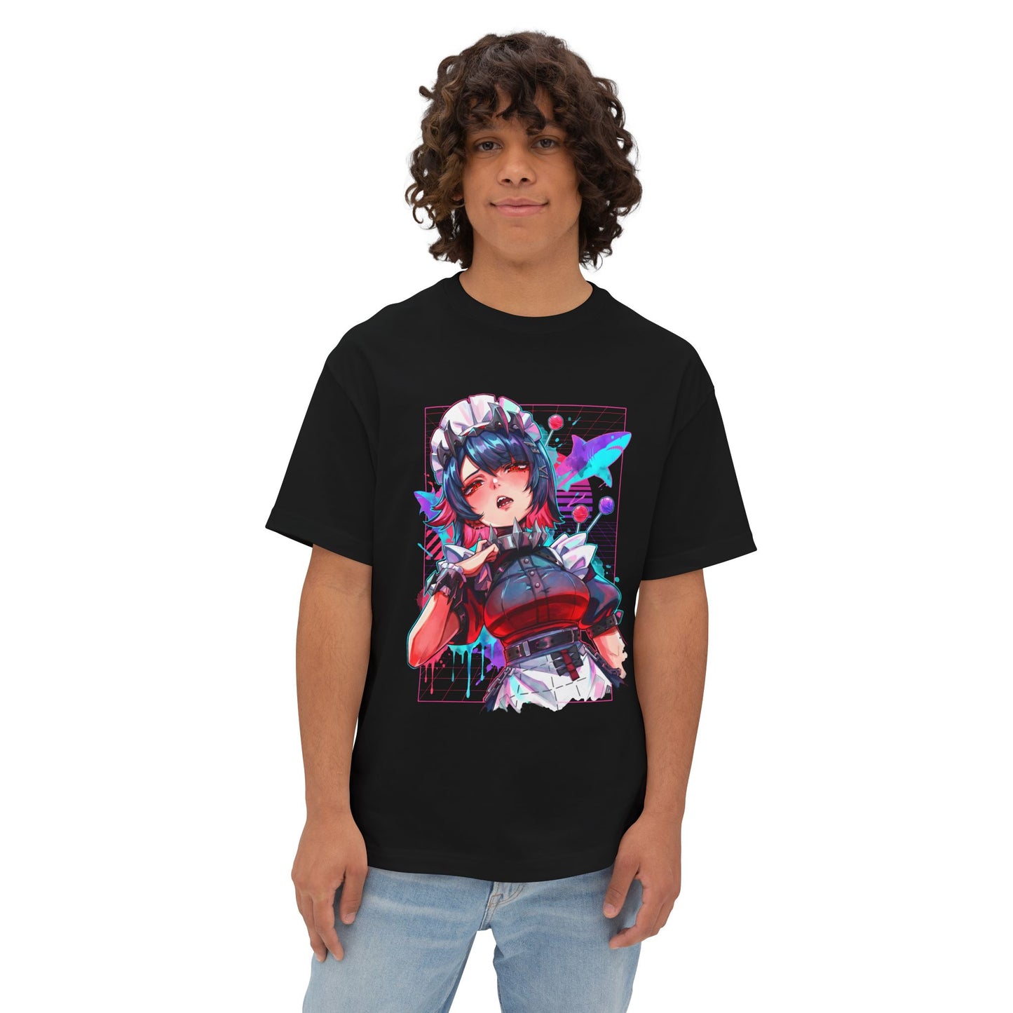 Ellen Joe ZZZ Shark Tail Scissors Maid Outfit Art Premium Oversized Unisex T-Shirt