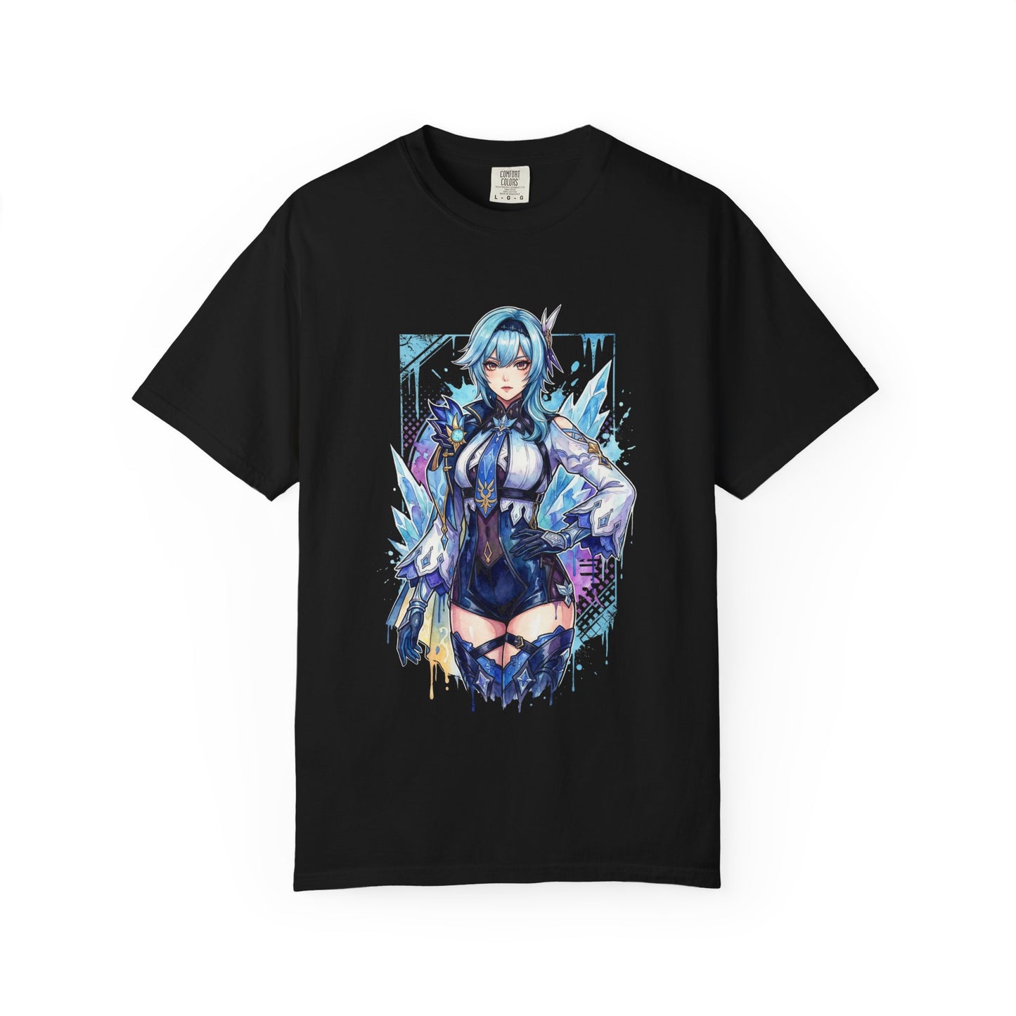 Eula Lawrence Genshin Vaporwave Retro 80s Pink Teal Portrait Premium T-Shirt