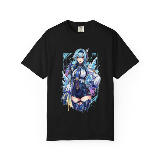 Eula Lawrence Genshin Vaporwave Retro 80s Pink Teal Portrait Premium T-Shirt