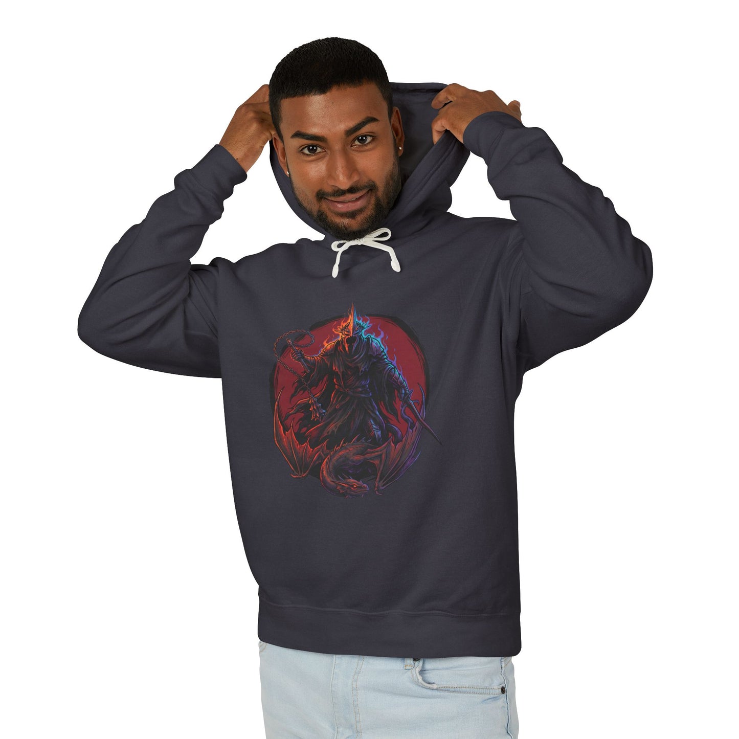 Witch-king of Angmar Fan Art – Black Mantle Crown Gleaming Eyes Design Unisex Premium Hoodie