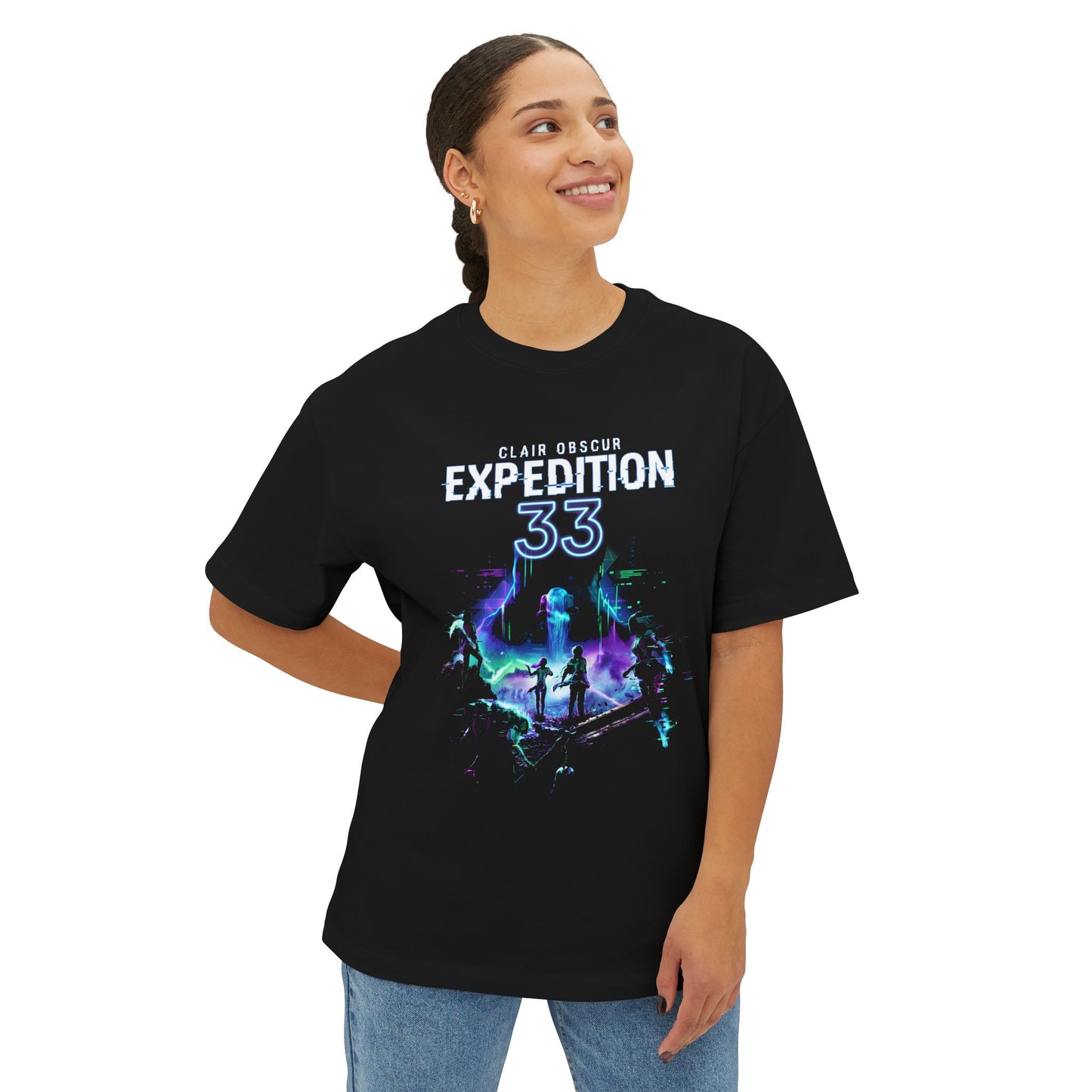 Expedition 33 Clair Obscur Painterly Style Facing the Paintress Premium Oversized Unisex T-Shirt
