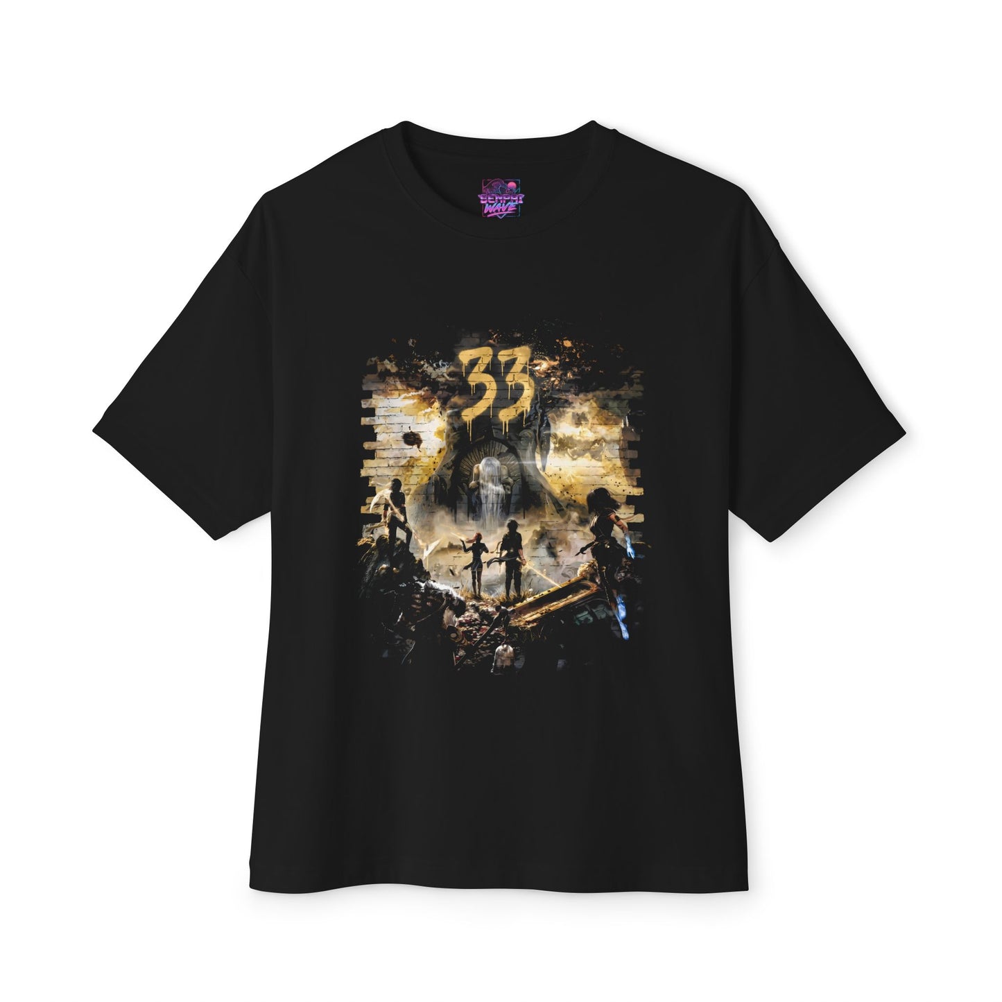 Golden Expedition 33: Red Gommage Street Fashion Legend Facing the Paintress Premium Oversized Unisex T-Shirt