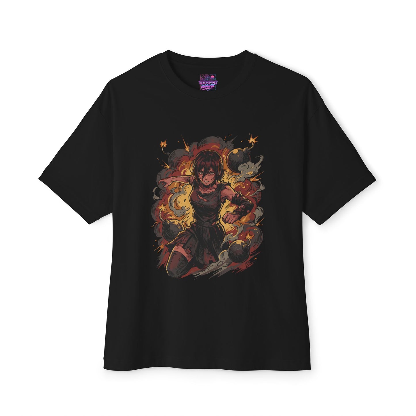Chainsaw Man Reze Bomb Devil Hybrid Green Eyes Design Premium Oversized Unisex T-Shirt