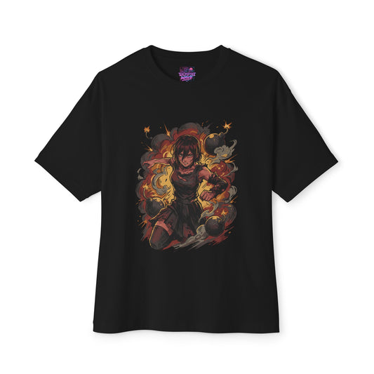 Chainsaw Man Reze Bomb Devil Hybrid Green Eyes Design Premium Oversized Unisex T-Shirt