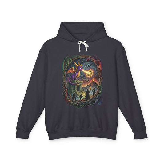 Spyro the Dragon Mischievous Hero – Wings Glide Fire Attack Pose Unisex Premium Hoodie