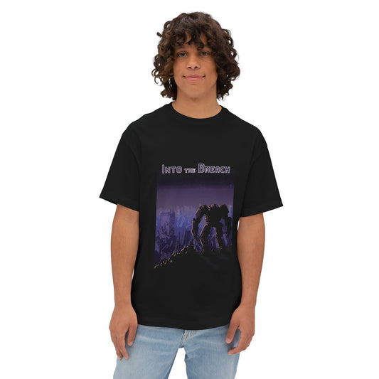 Into the Breach Mech Ruined City Pixel Art Oversized T-Shirt