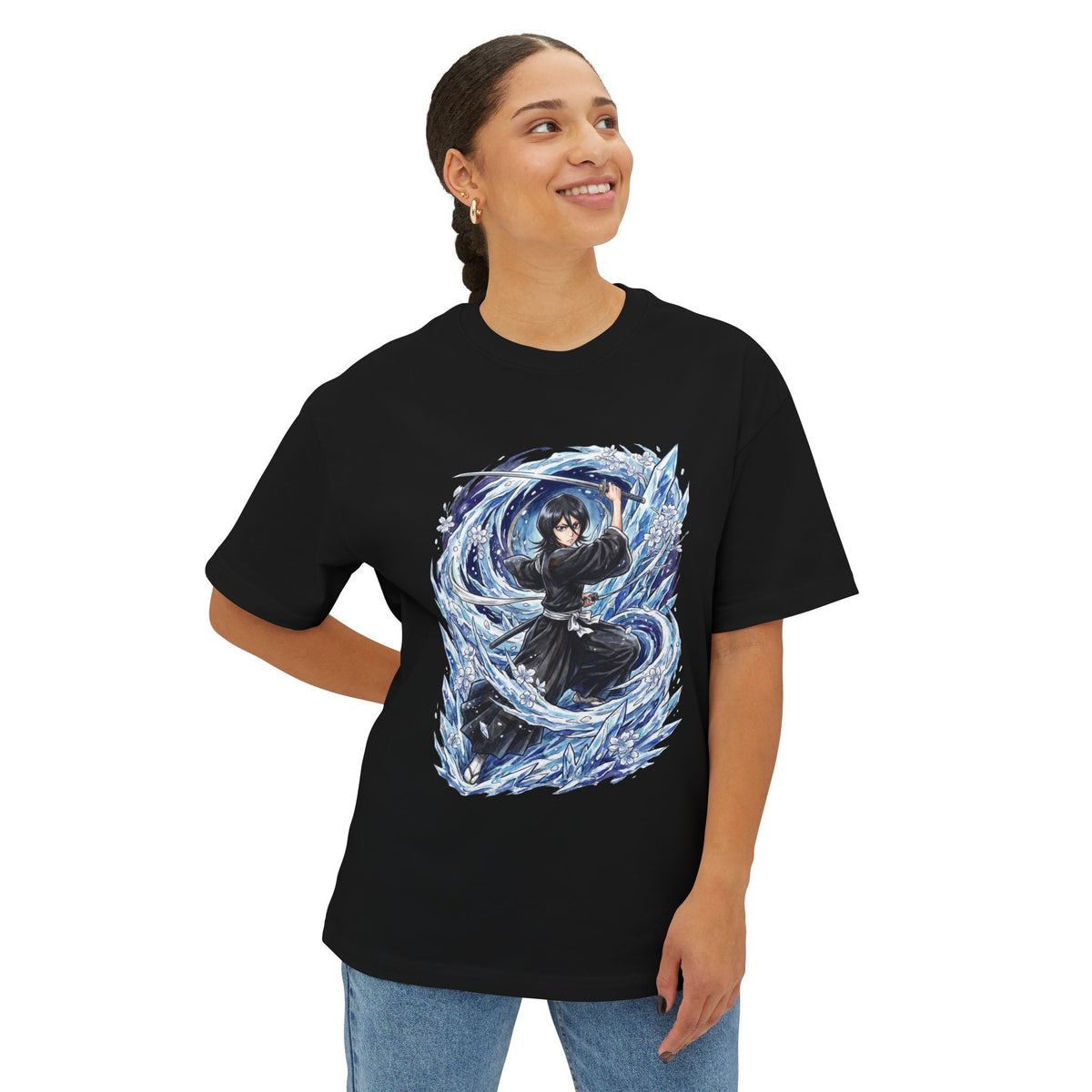 Rukia Kuchiki Bleach Petite Shinigami Illustration Premium Oversized Unisex T-Shirt