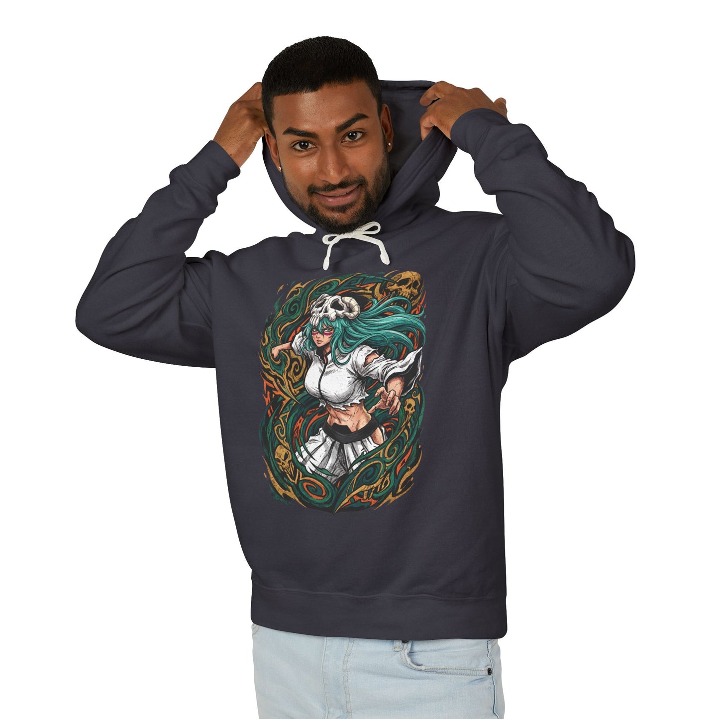 Nelliel Tu Odelschwanck Bleach Ram Horn Mask Remnants Pose Unisex Premium Hoodie