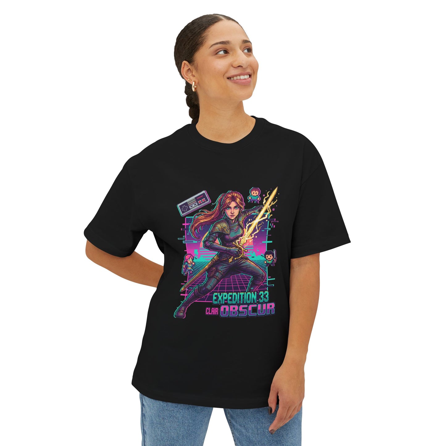 Maelle Clair Obscur Belle Epoque Paint Weapon Portrait Premium Oversized Unisex T-Shirt