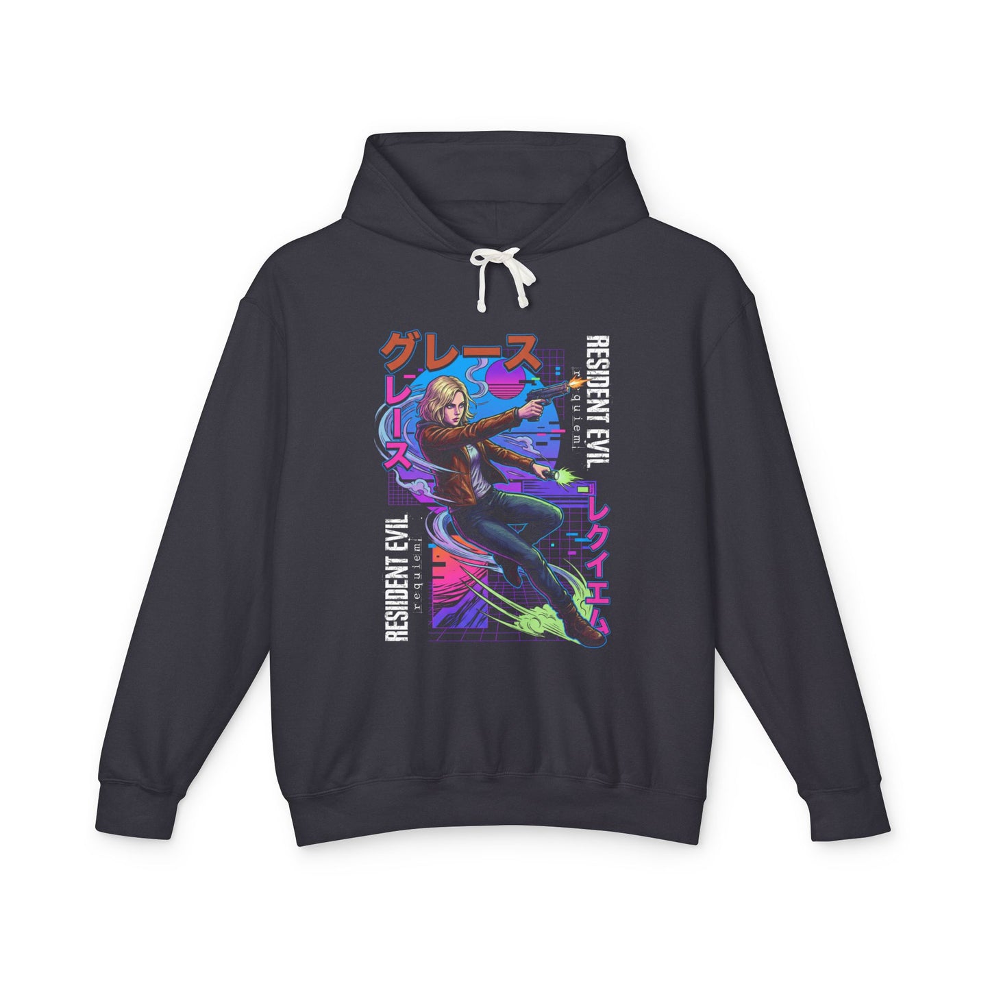 Cyberpunk synthwave Retro Grace Ashcroft FBI RE Requiem Jumpscare Queen Unisex Premium Hoodie