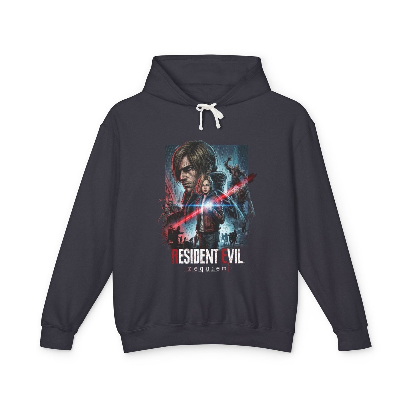 Resident Evil Requiem Leon Grace Amiibo Style Poster Unisex Premium Hoodie