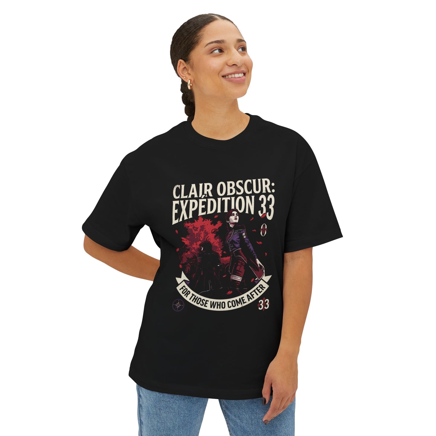 Gommage Streetwear: Gorgeous Red Petal Expedition Premium Oversized Unisex T-Shirt