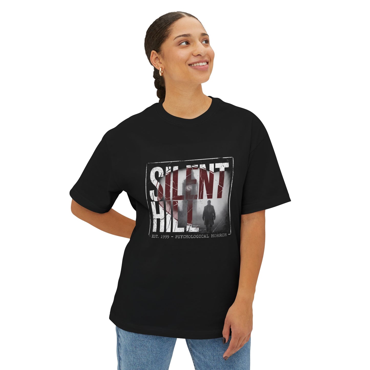 Silent Hill 1: Foggy Streets & Siren Horror Premium Oversized Unisex T-Shirt