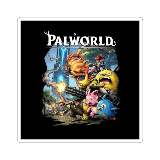 Palworld Grizzbolt Minigun Pal Squad Charge Fan Art Sticker