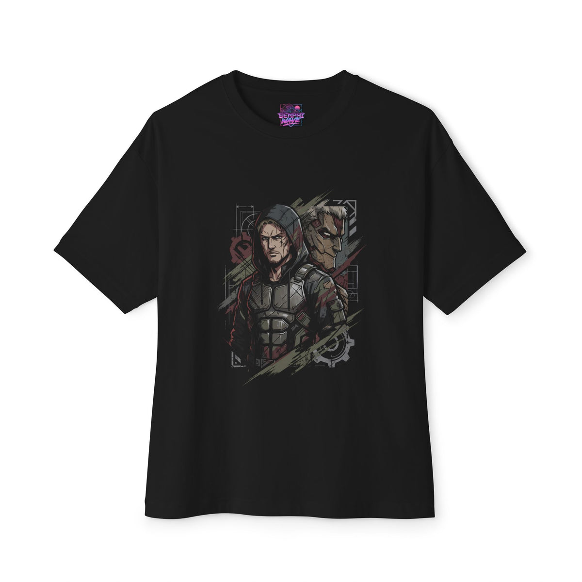 Hooded Operative Scarred Soldier Tactical Gear Oversized T-Shirt