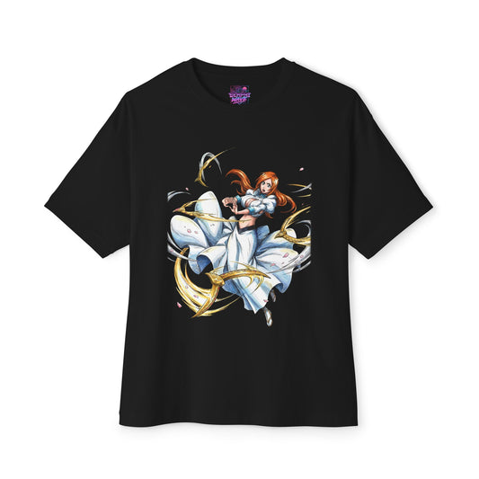 Bleach Orihime Inoue Blue Flower Hairpins Art Premium Oversized Unisex T-Shirt