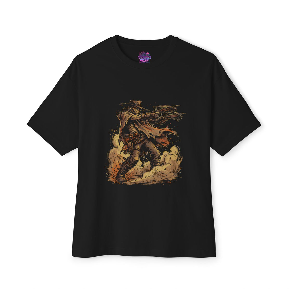 Undead Gunslinger Western Horror Dust Cloud Oversized T-Shirt