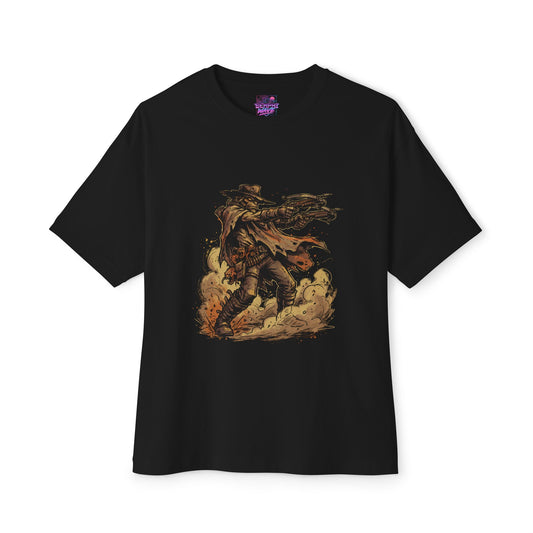 Undead Gunslinger Western Horror Dust Cloud Oversized T-Shirt