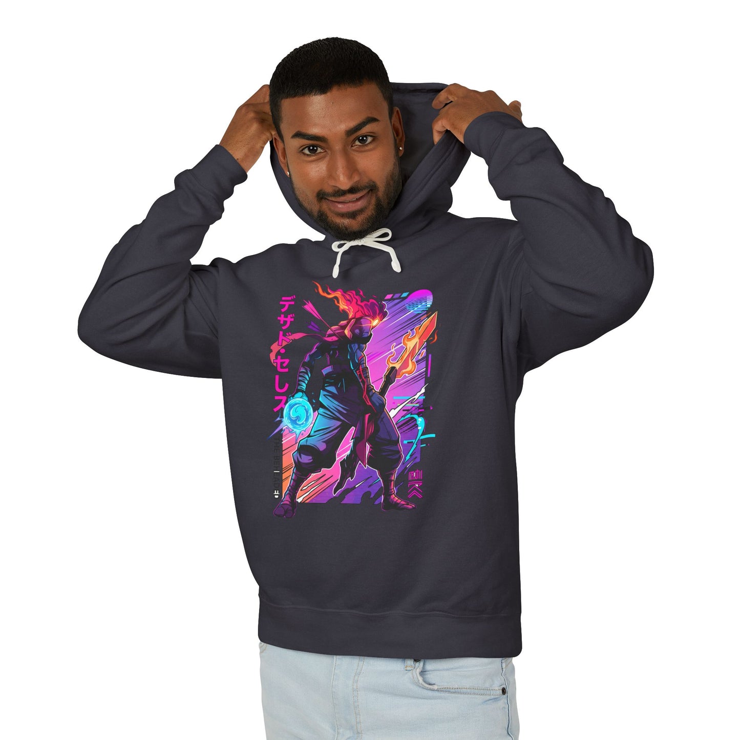 Dead Cells Beheaded Blueish Armor Red Scarf Retro Indie Unisex Premium Hoodie