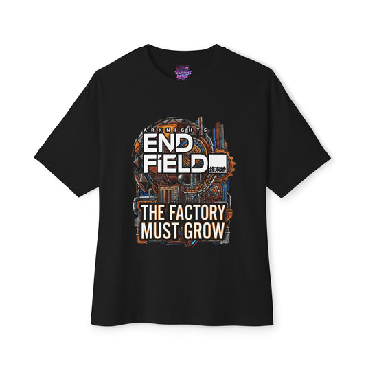 The Factory Must Grow Arknights Endfield Meme Pixel Factory Expansion Automation Grind Premium Oversized Unisex T-Shirt