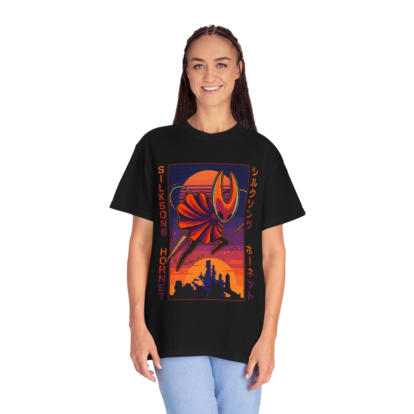 Hornet Silksong Vaporwave – Neon Needle Princess Premium T-Shirt