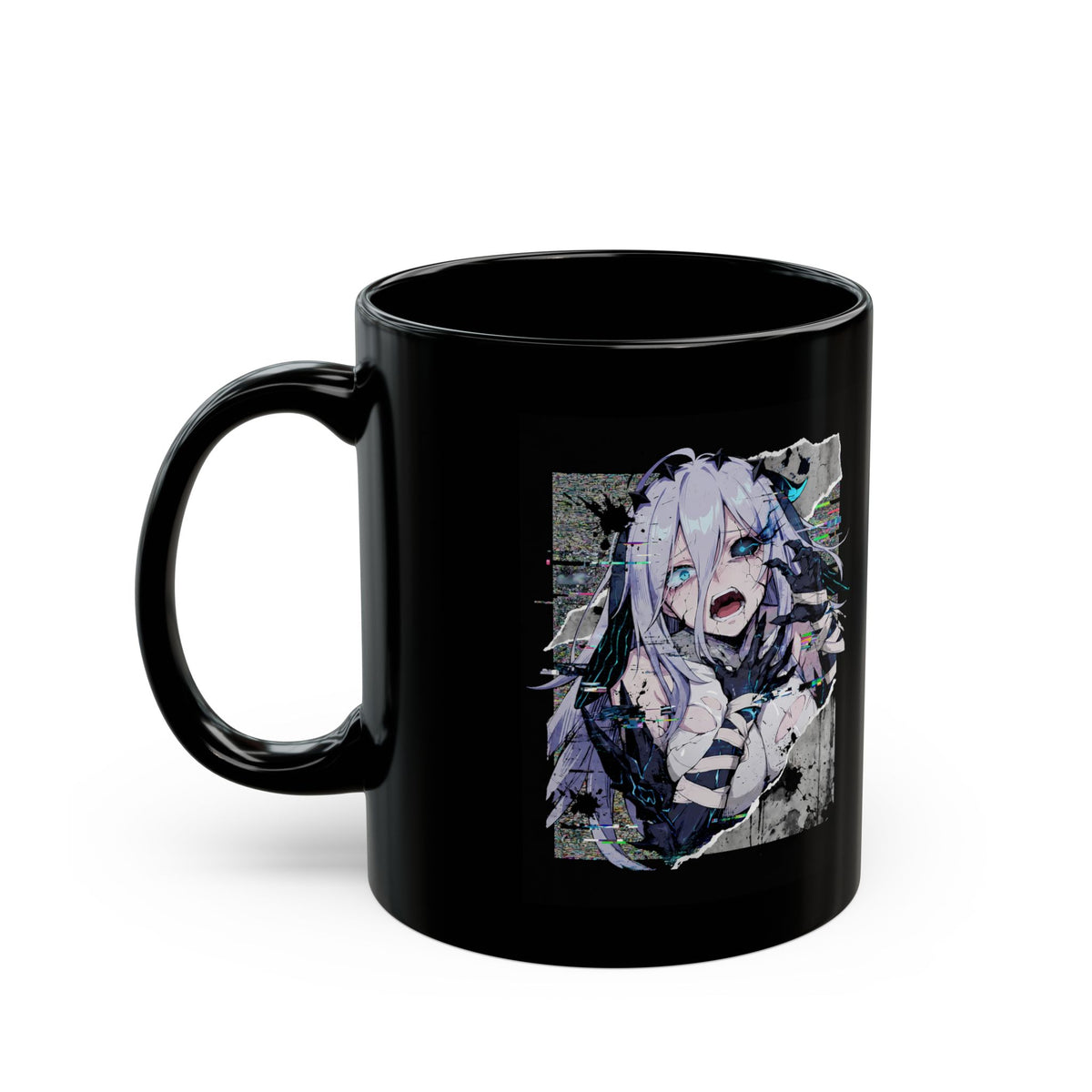 Narja Chaos Zero Nightmare Glitch Horror Portrait Black Mug