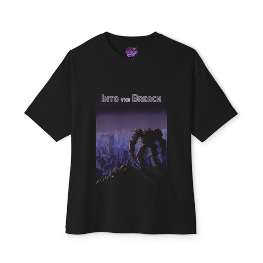 Into the Breach Mech Ruined City Pixel Art Oversized T-Shirt