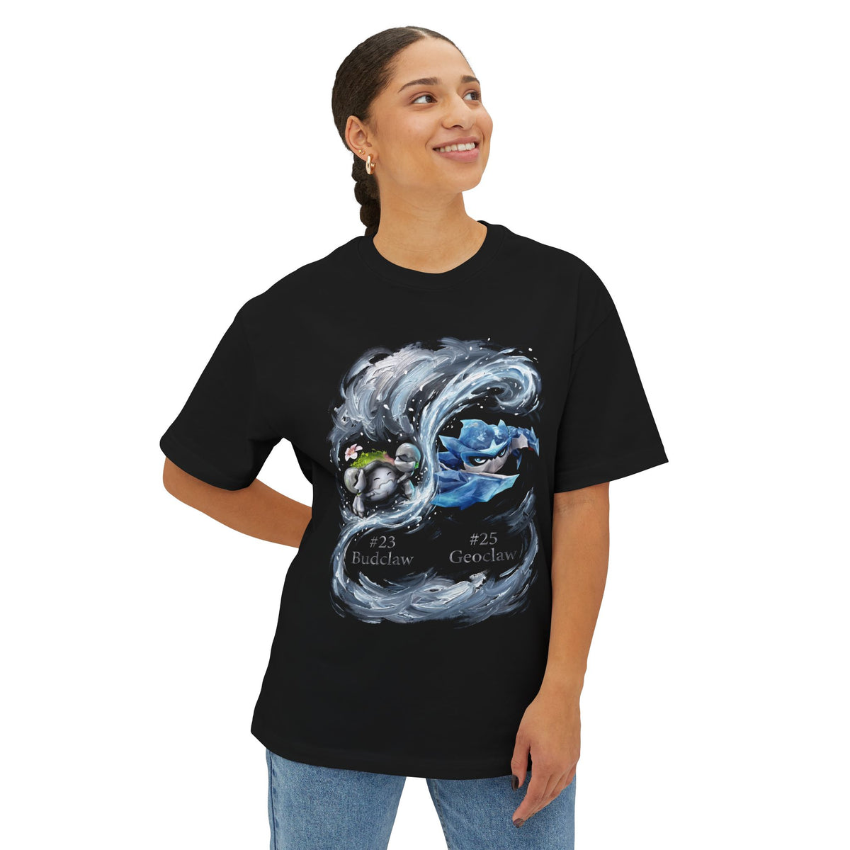 Budclaw Geoclaw Aniimo Evolution Line Moonlit Oil Painting - Oversized Premium Tee