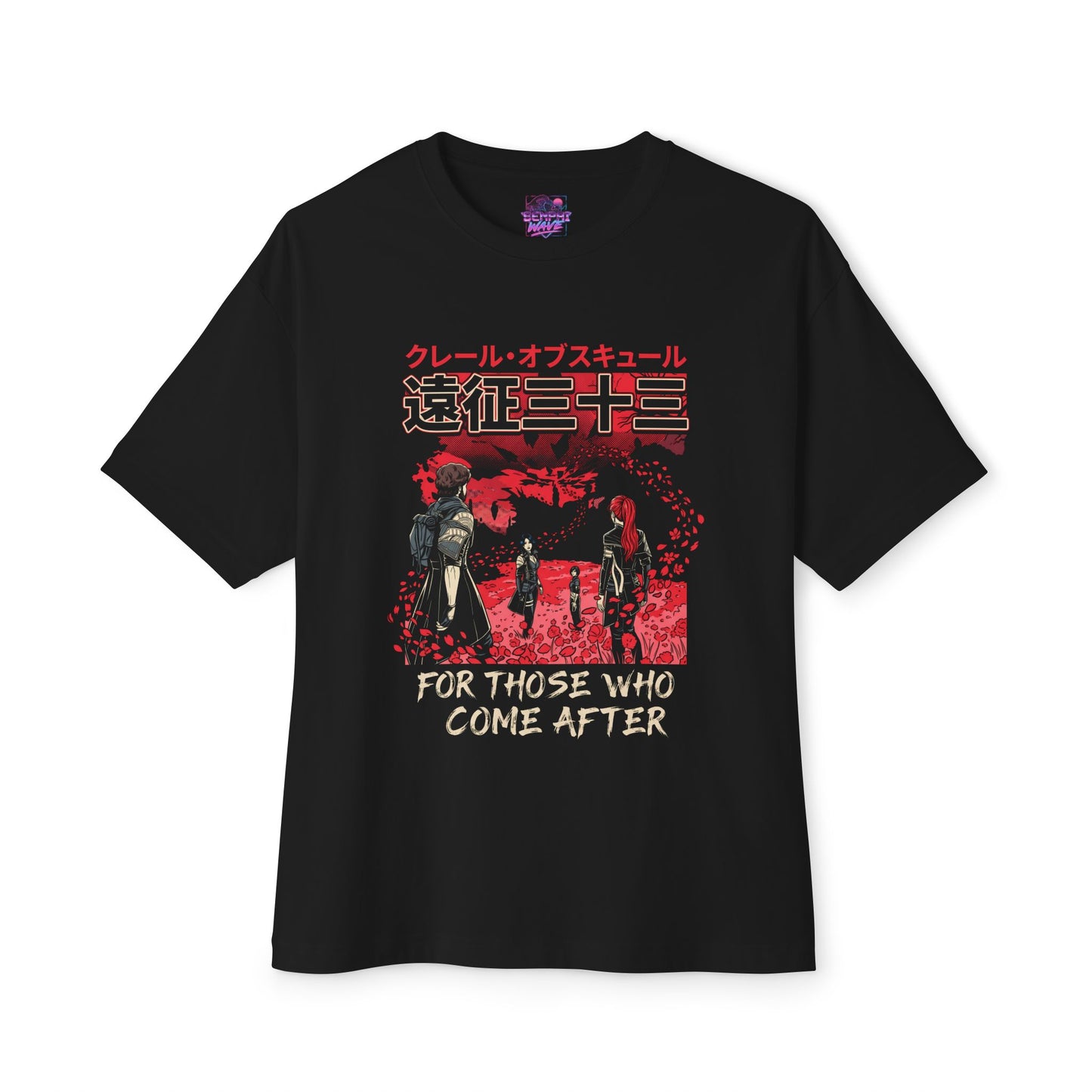 Streetwear Red Petals: Clair Obscur Expedition 33 Premium Oversized Unisex T-Shirt