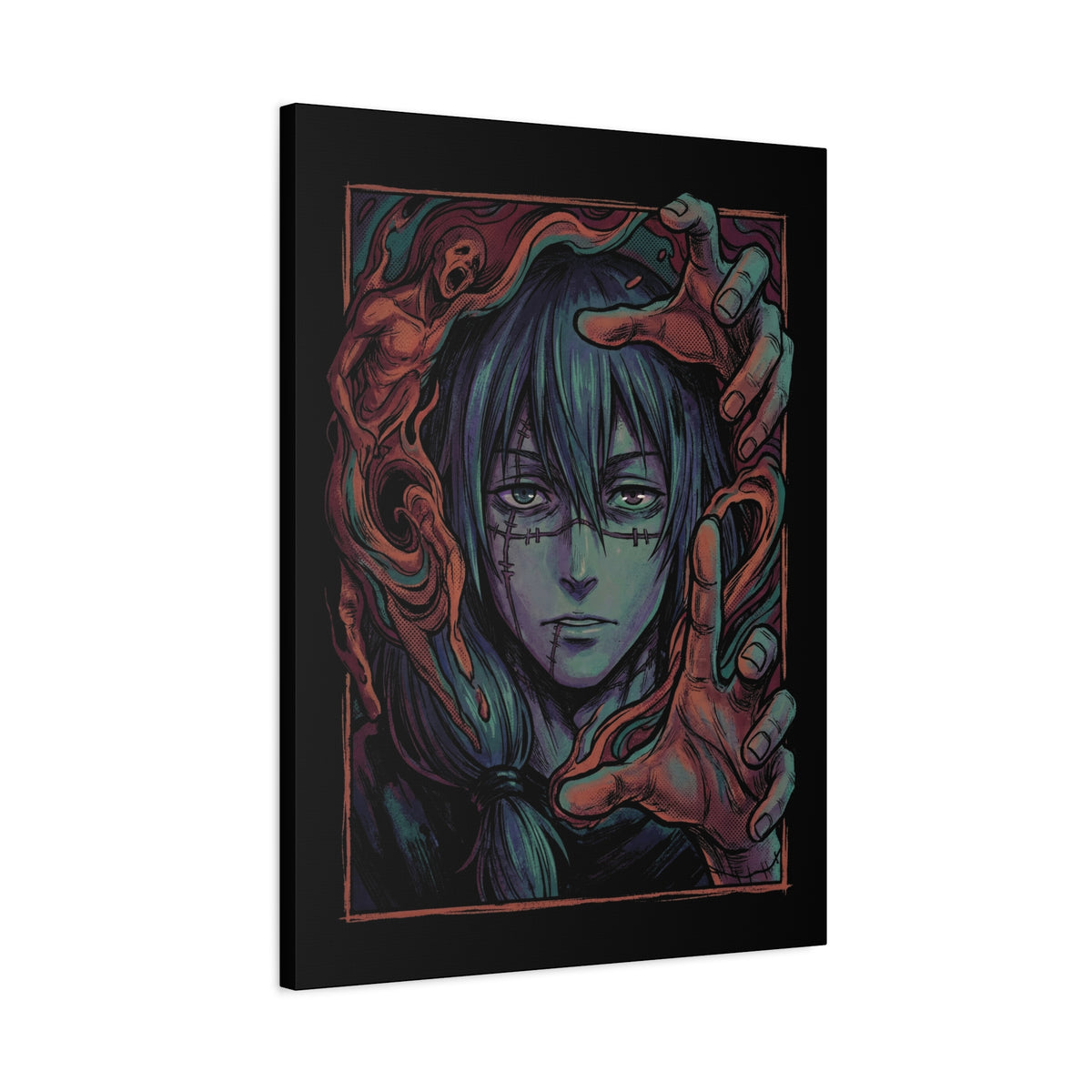 Jujutsu Kaisen Mahito Patchwork Face Canvas Print