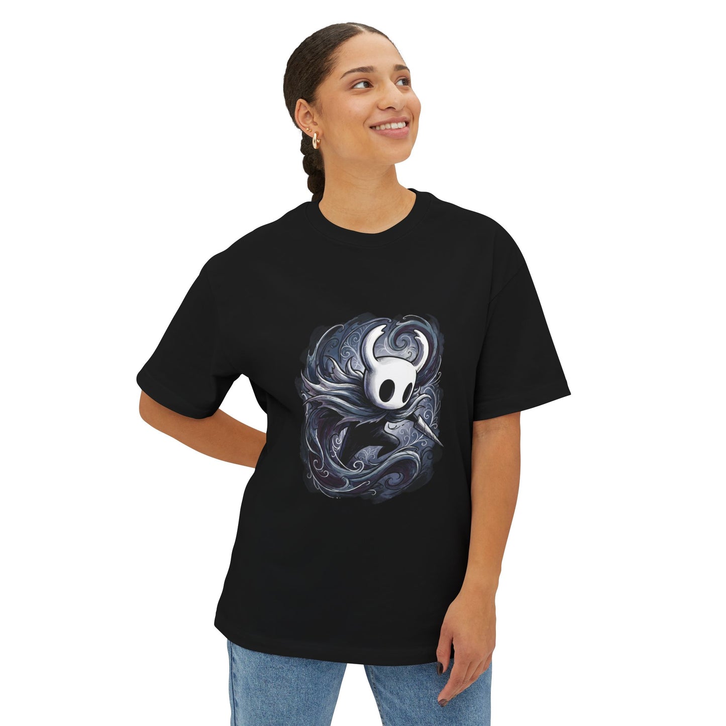 Ghost Hollow Knight T-Shirt | Broken Nail Cloak Iconic Indie Game Apparel Premium Oversized Unisex T-Shirt