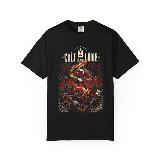 Cult of the Lamb The Lamb Red Crown Cult Leader Iconic Design Premium T-Shirt
