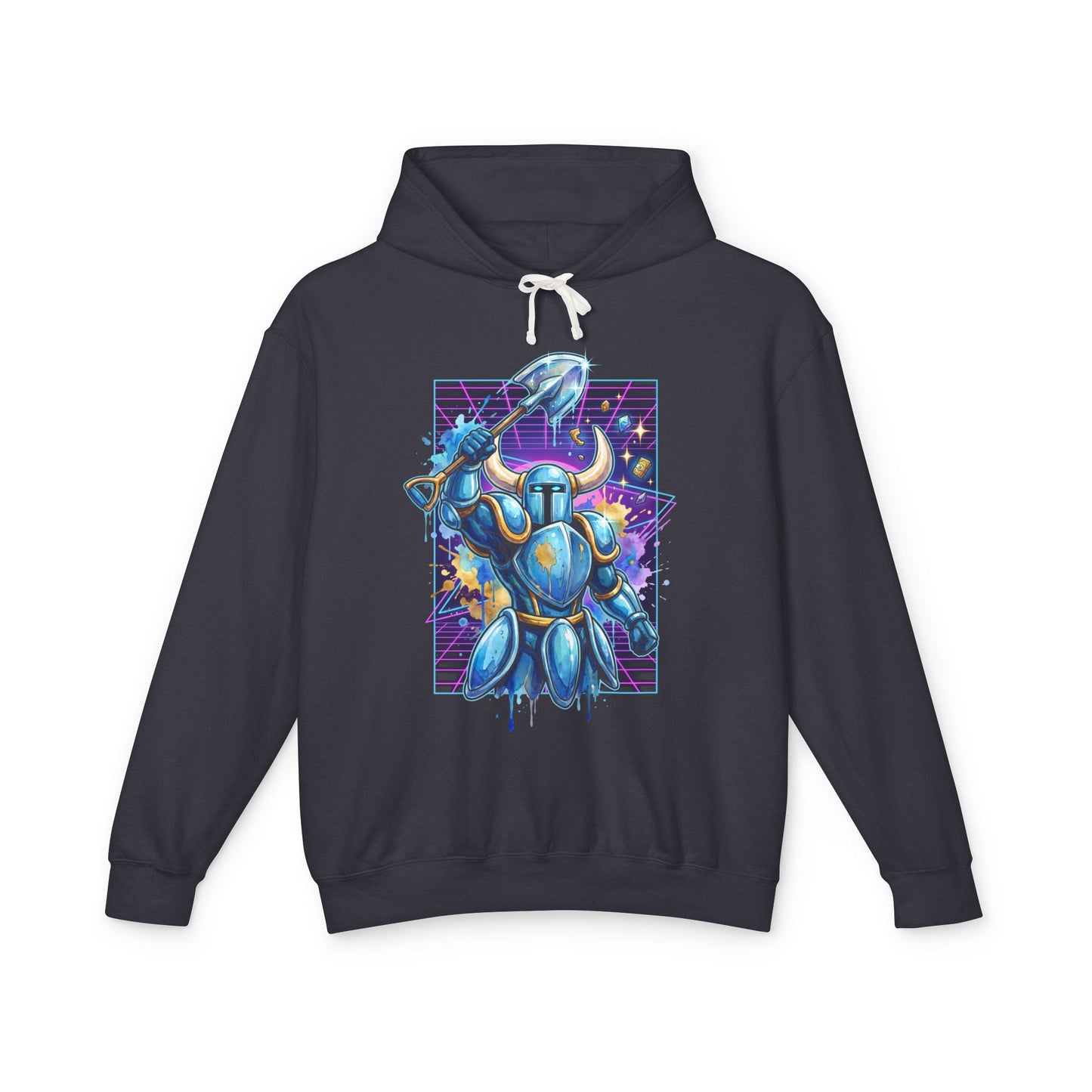 Shovel Knight Stalwart Plate Armor Vaporwave Neon Portrait Indie Unisex Premium Hoodie