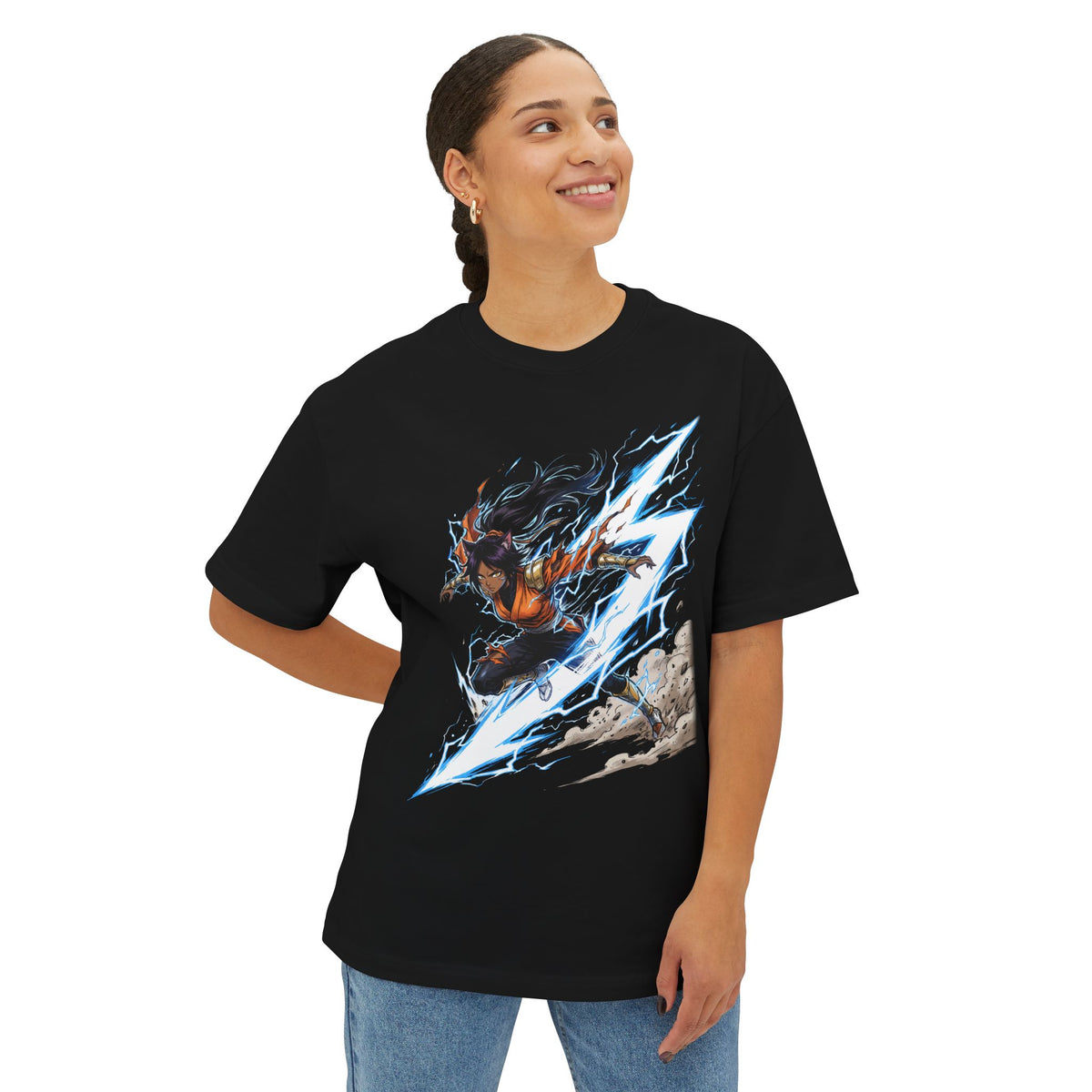 Bleach Yoruichi Shihouin God of Thunder Form TYBW 2026 Art Premium Oversized Unisex T-Shirt