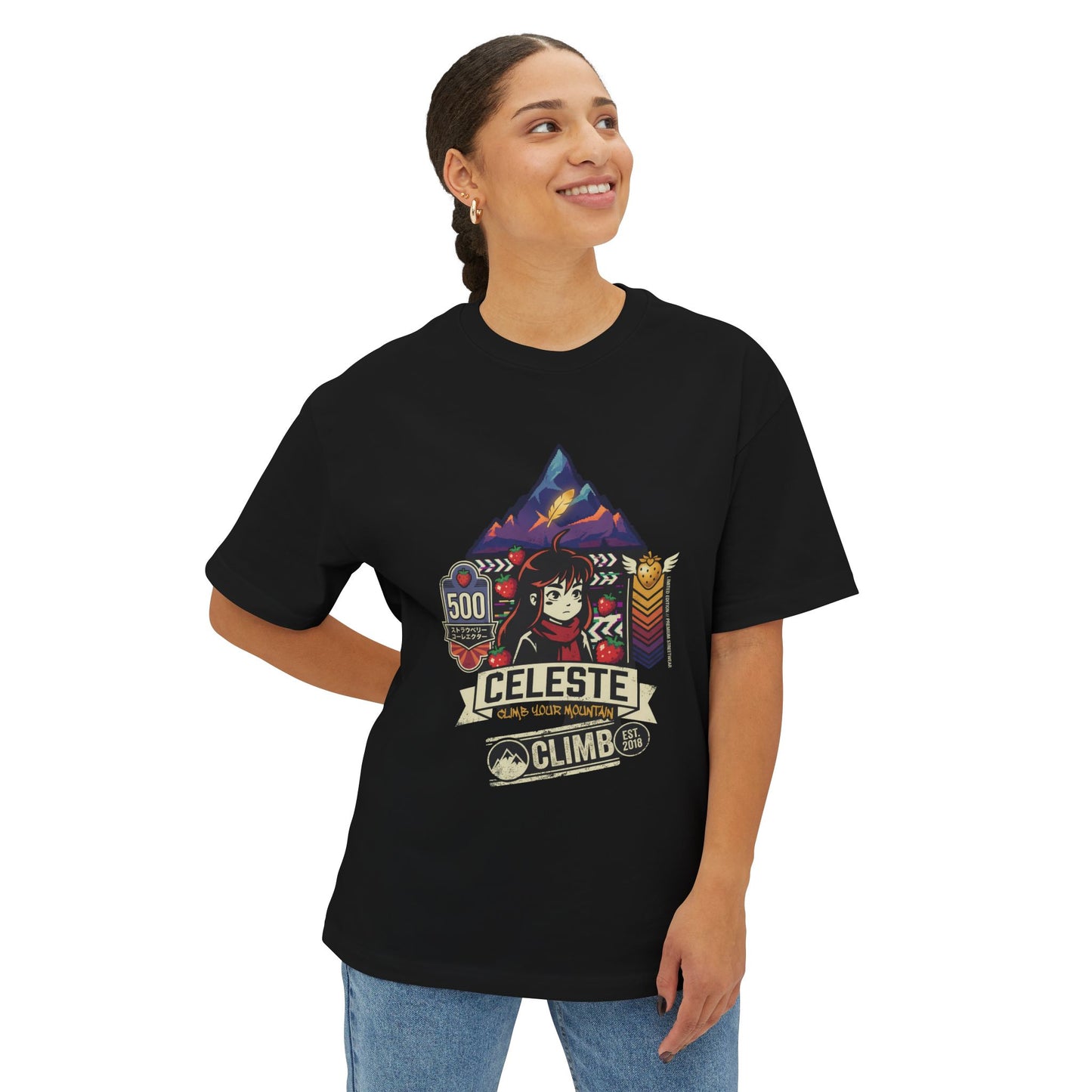Celeste: Madeline Anxiety & Determination Icon Premium Oversized Unisex T-Shirt