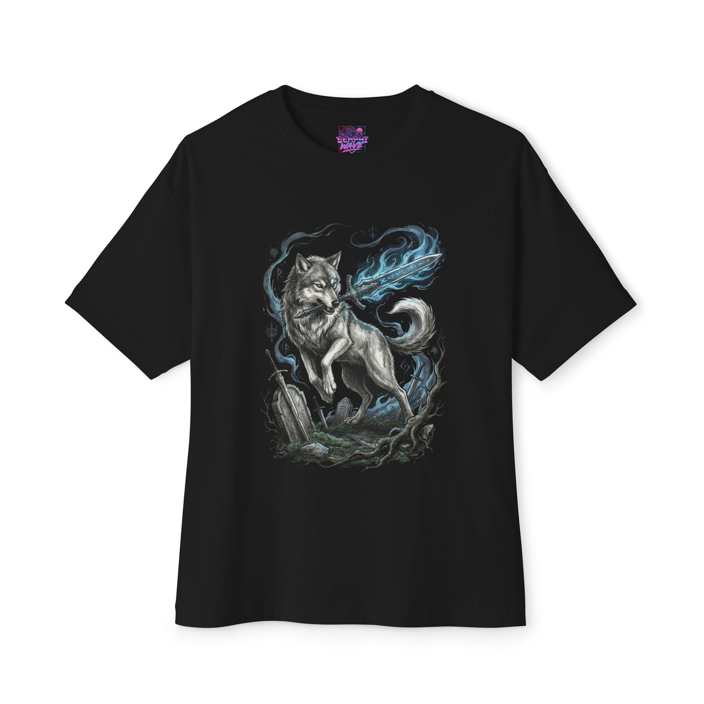 Great Grey Wolf Sif Brave Wolf Portrait Premium Oversized Unisex T-Shirt