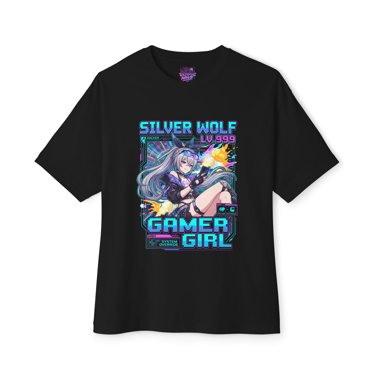 HSR Silver Wolf: Max Level Quantum Glitch Premium Oversized Unisex T-Shirt