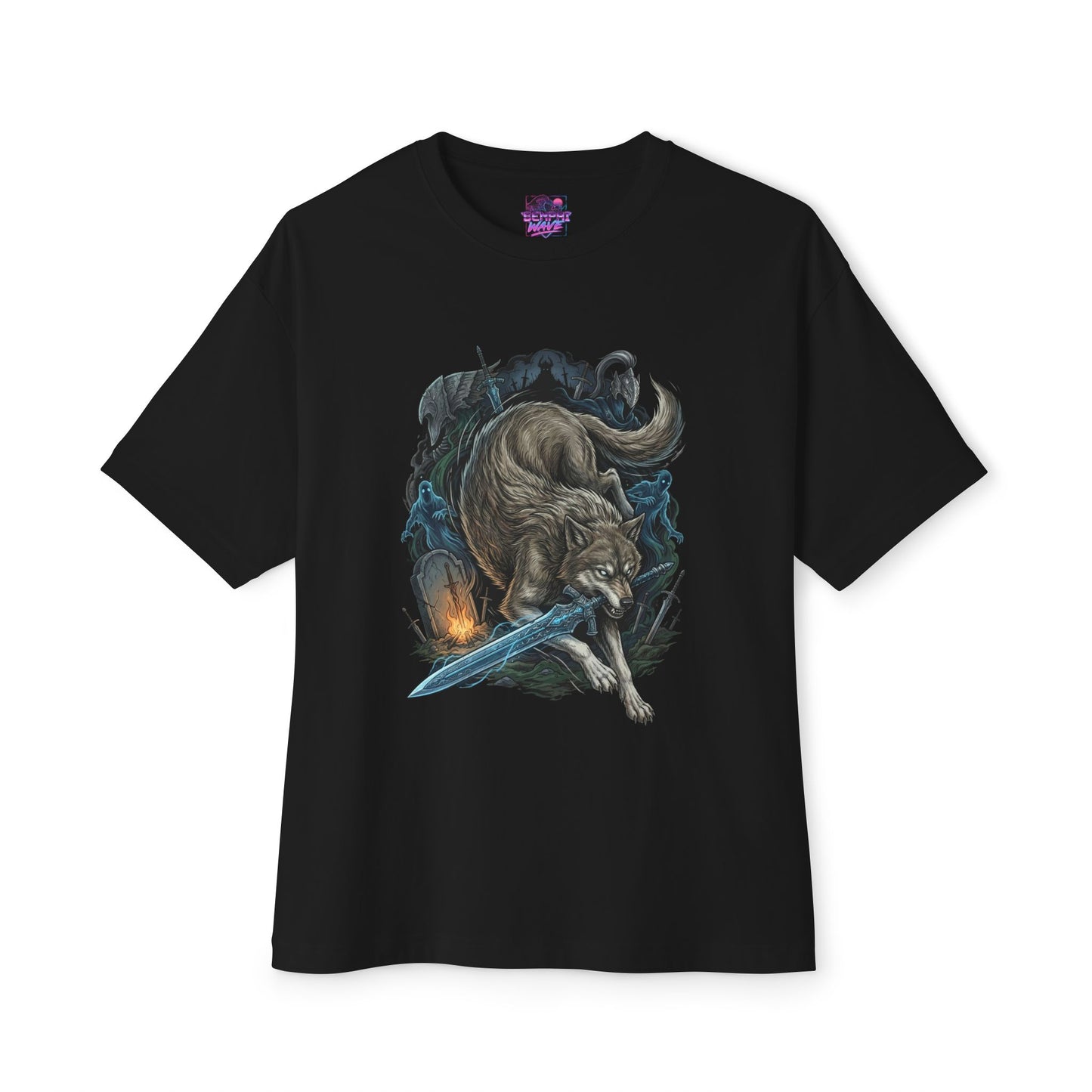 Great Grey Wolf Sif Loyal Knight Companion Premium Oversized Unisex T-Shirt