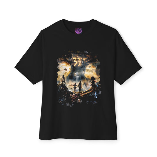 Golden Expedition 33: Red Gommage Street Fashion Legend Facing the Paintress Premium Oversized Unisex T-Shirt