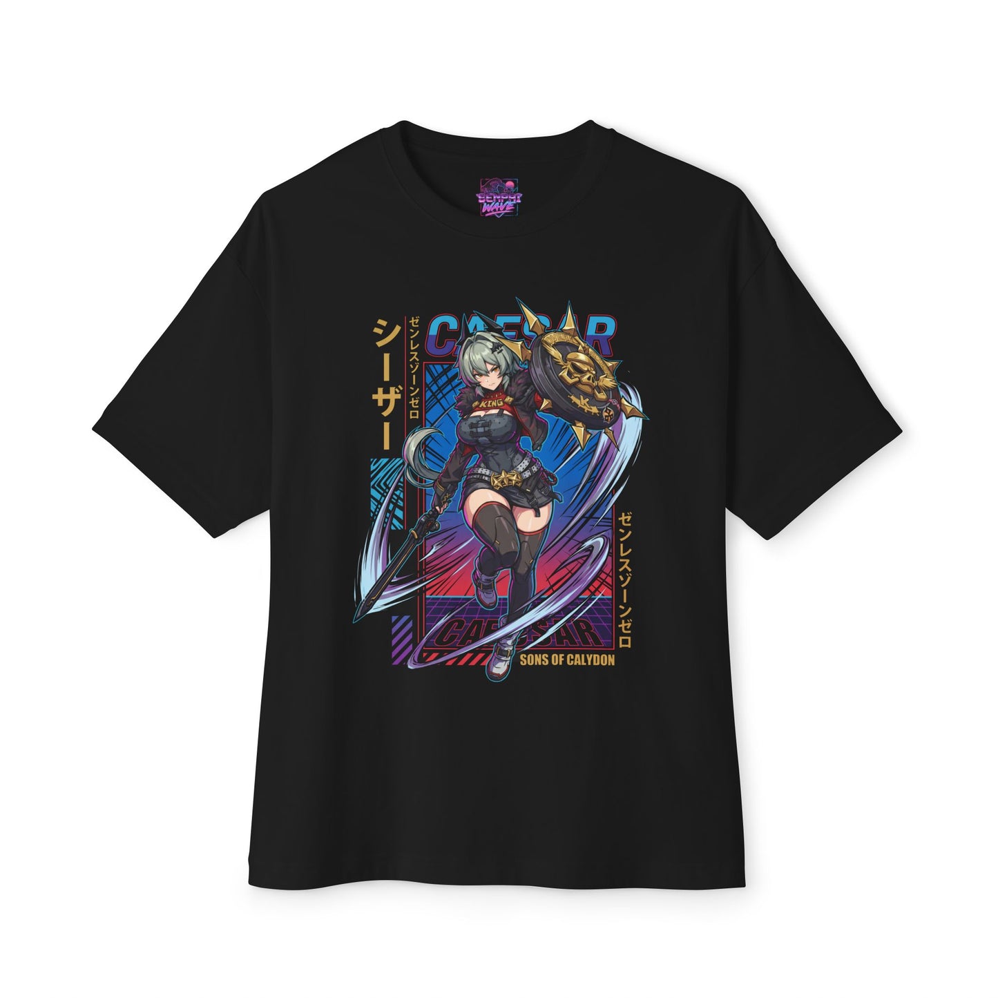 Synthwave Retro Caesar King Zenless Zone Zero Art Premium Oversized Unisex T-Shirt